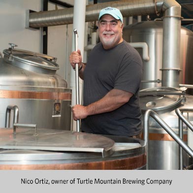 Nico Ortiz, the owner of Turtle Mountain Brewing Company
